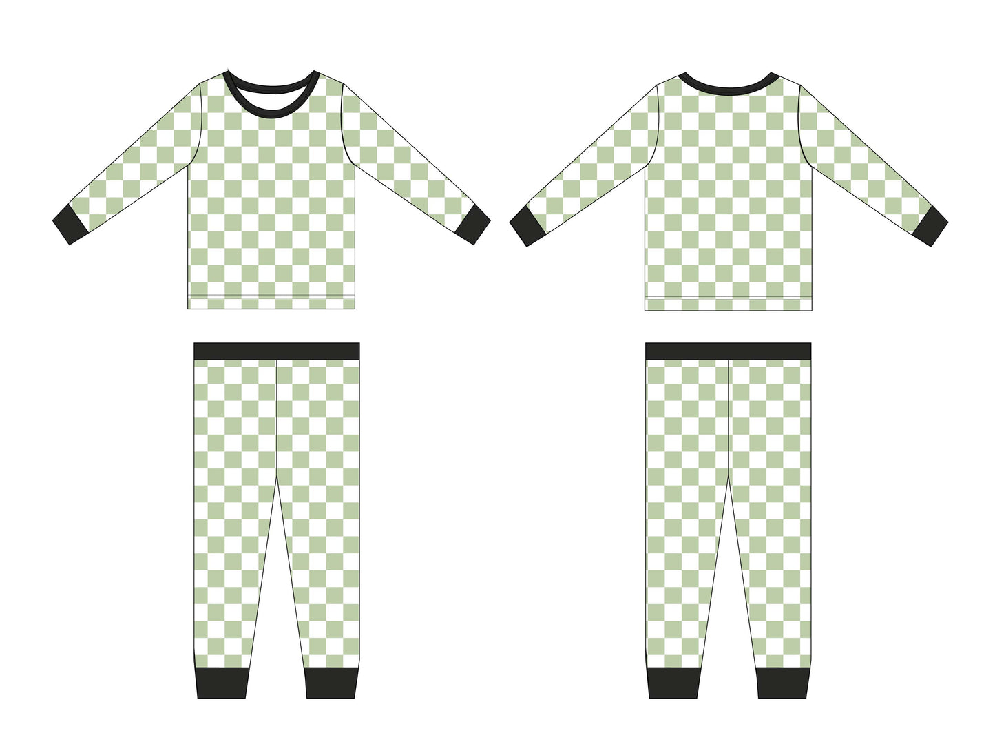 Green Checkers - Set