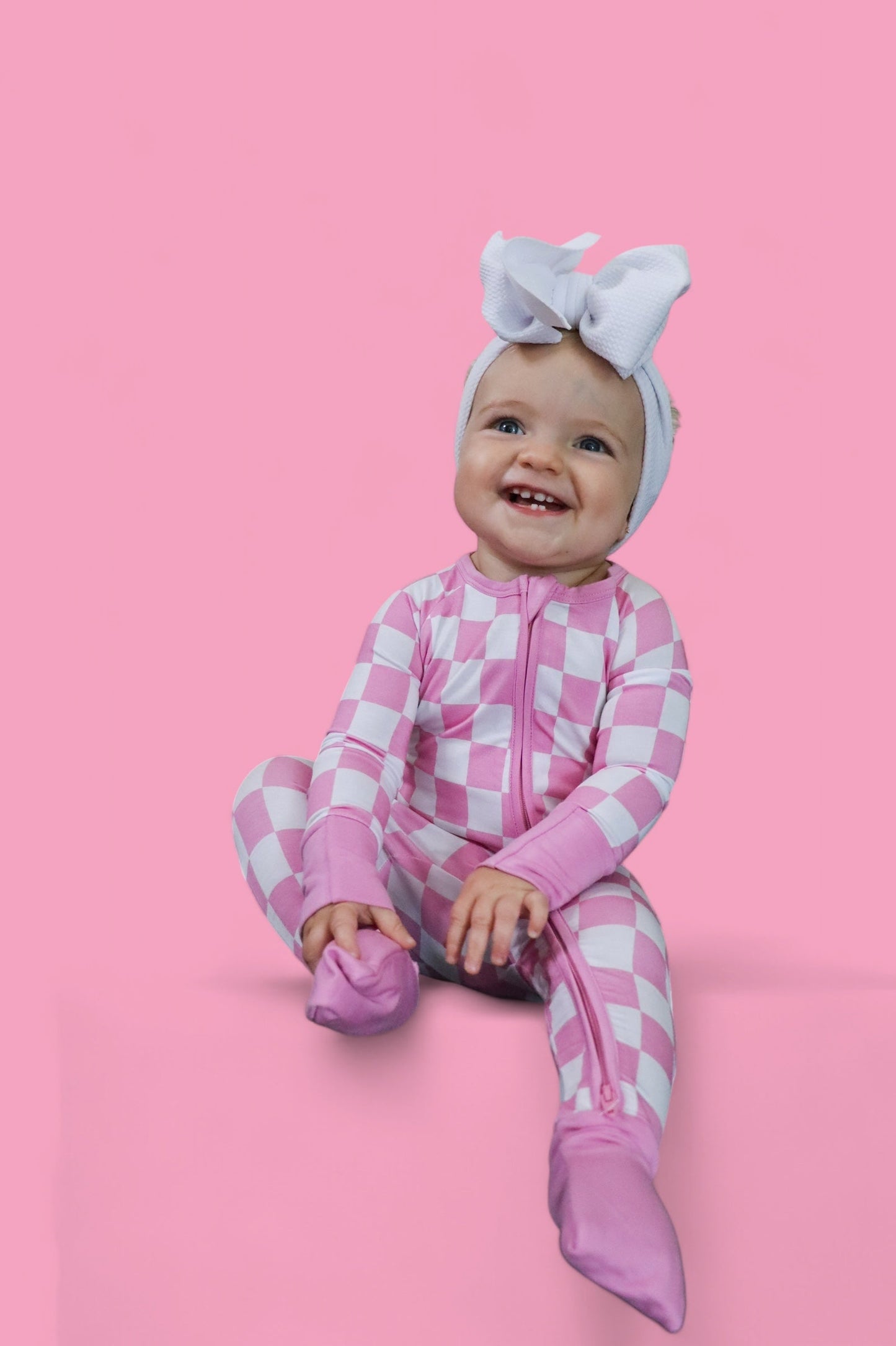 BUBBLEGUM CHECKERS DREAM ROMPER