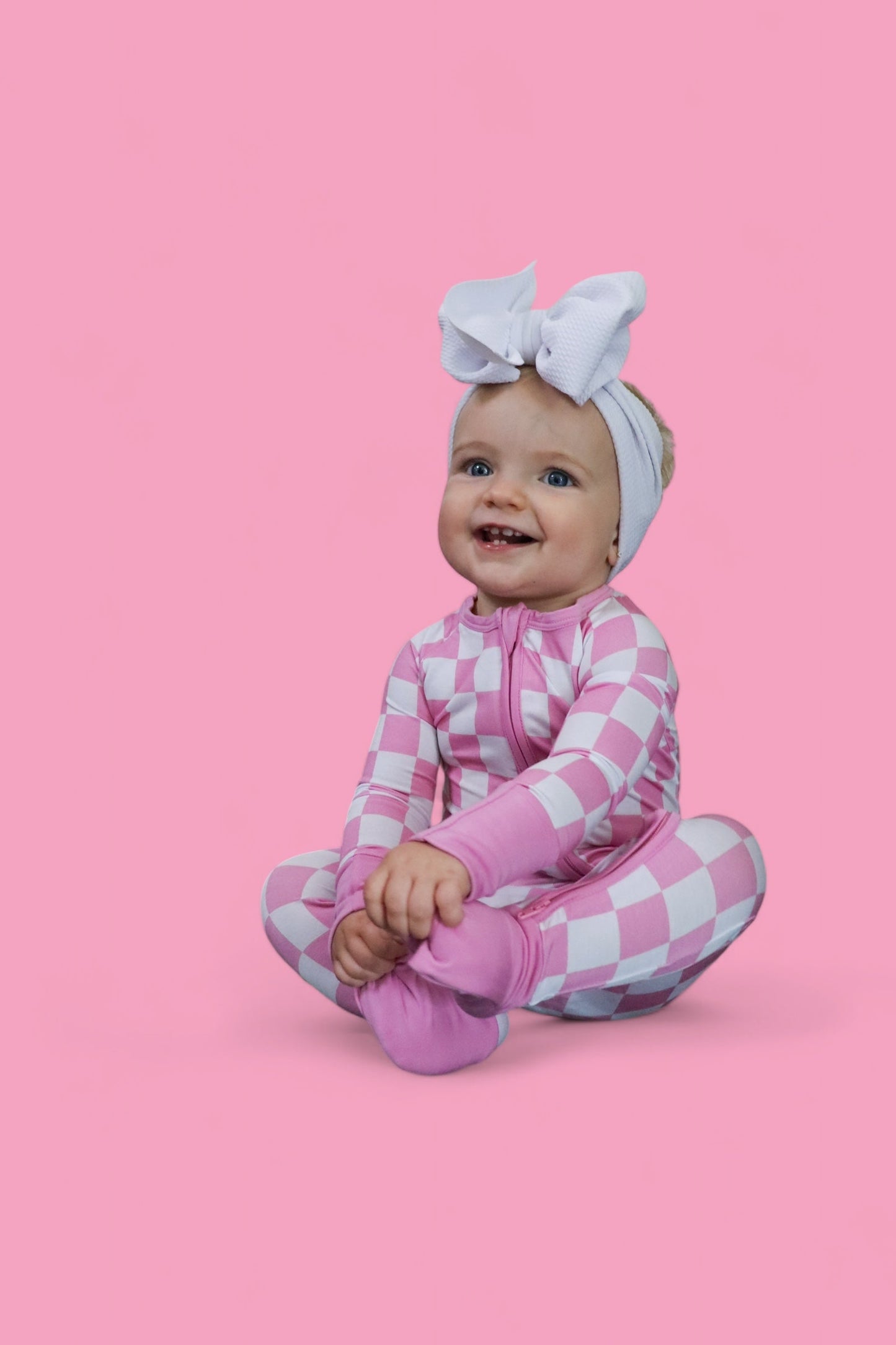 BUBBLEGUM CHECKERS DREAM ROMPER