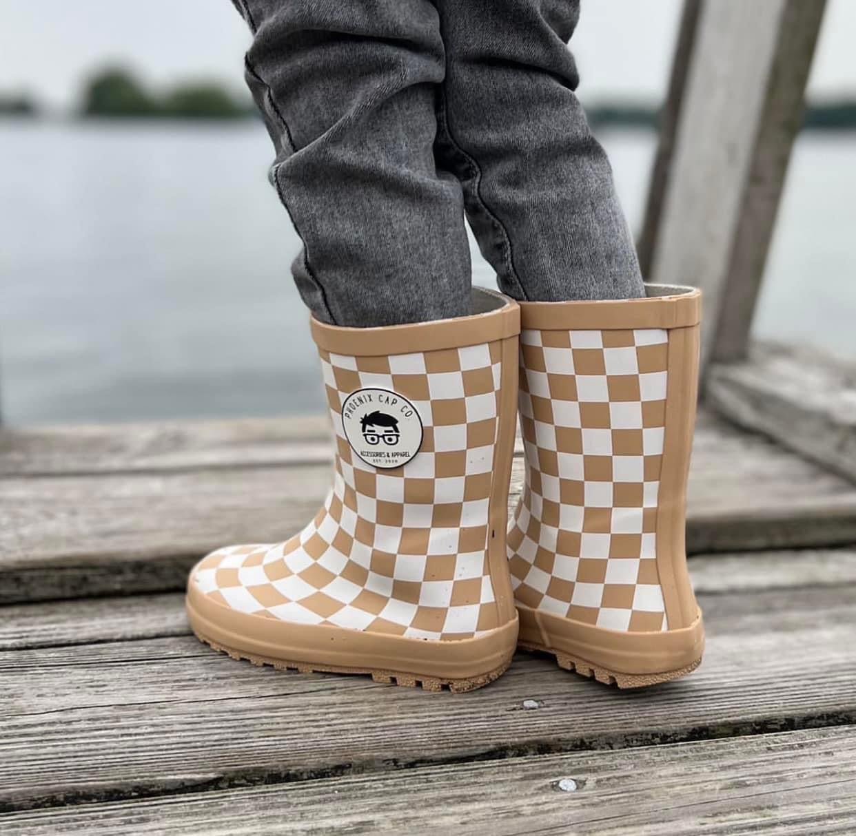 Checkered Rain Boots