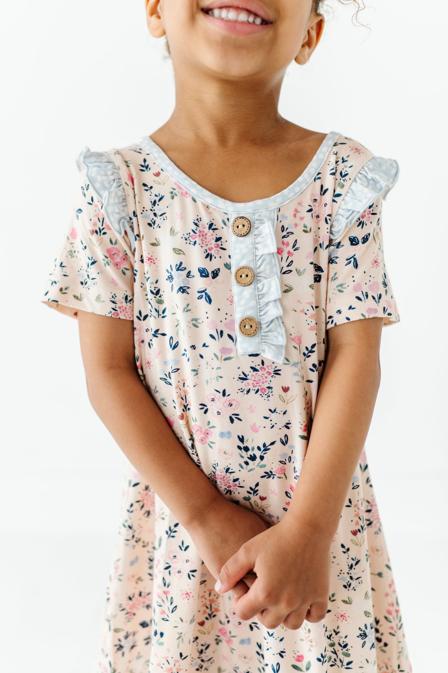 PERIWINKLE DITSY FLORAL | Bamboo Nightgown (with shorts)