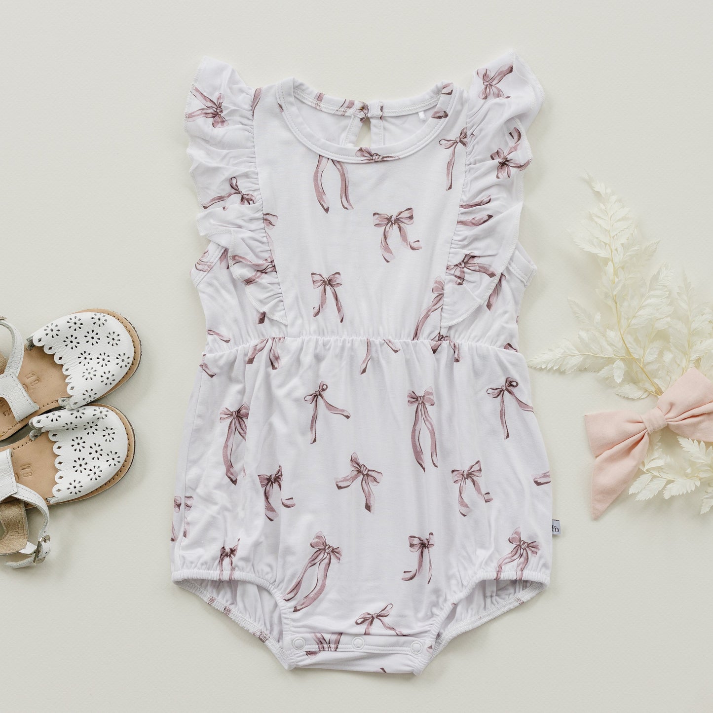 Bow | Bamboo Ruffled Bubble Romper