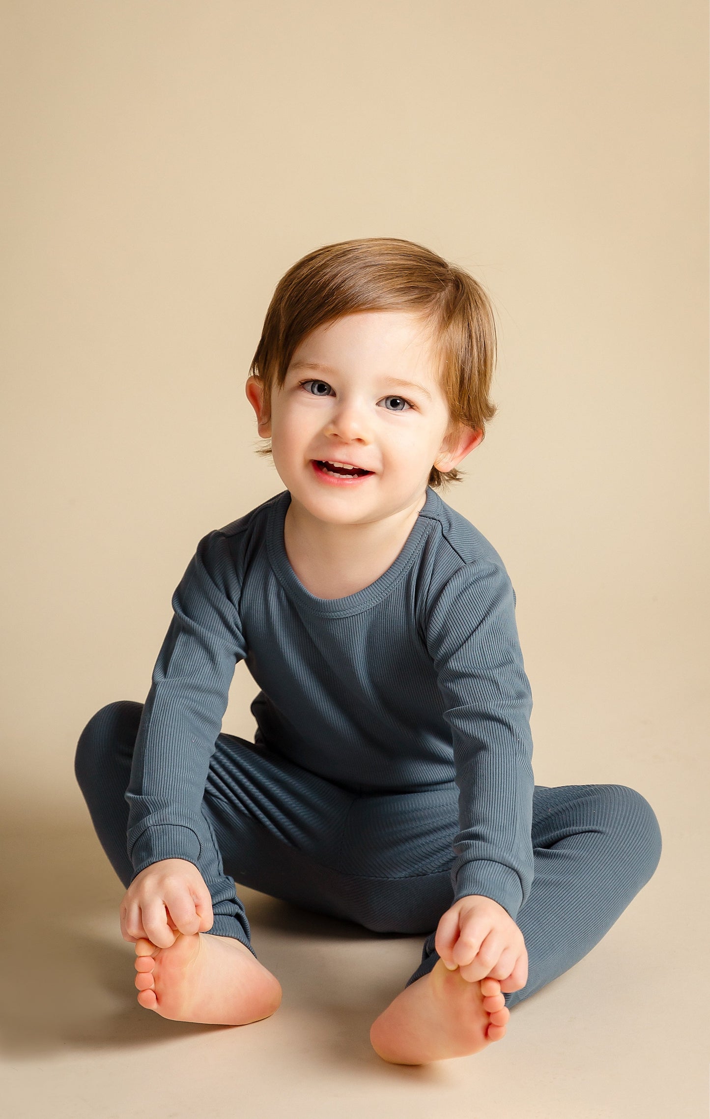 Cadet (Blue) Ribbed Long Sleeve PJ's BDLJ