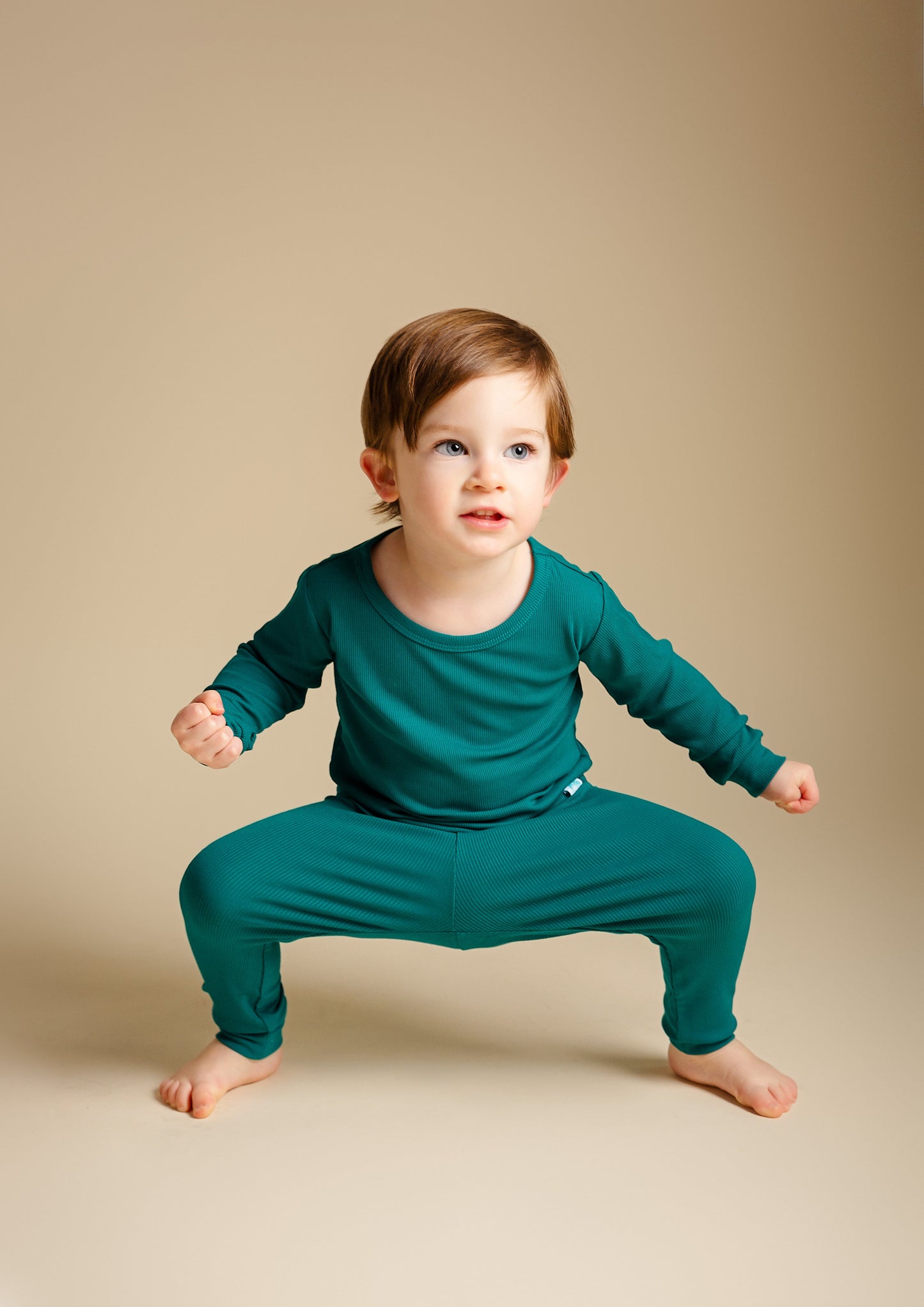 The Real Teal Ribbed Long Sleeve PJ's BDLJ