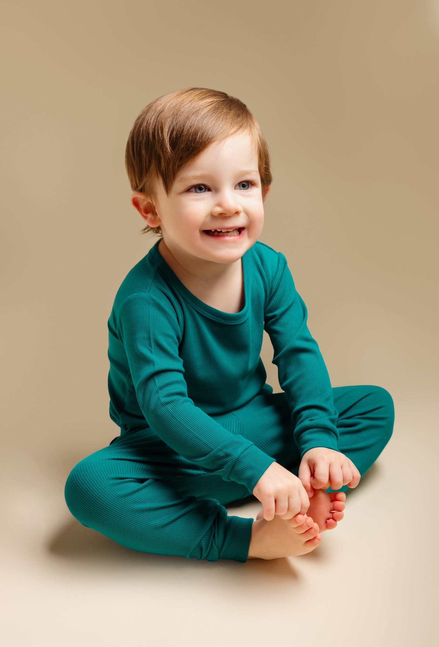 The Real Teal Ribbed Long Sleeve PJ's BDLJ