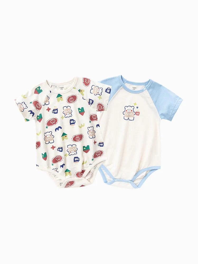 Balabala Newborn Two-Pack Cotton Baby Rompers