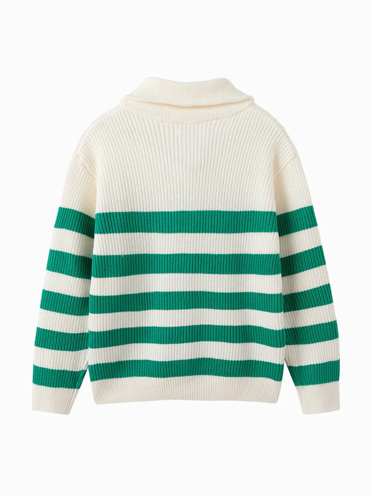 Balabala Kids Unisex Green White Hue Sweater