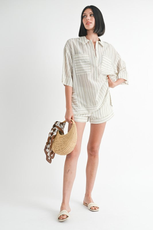 STRIPE OVERSIZED TUNIC TOP