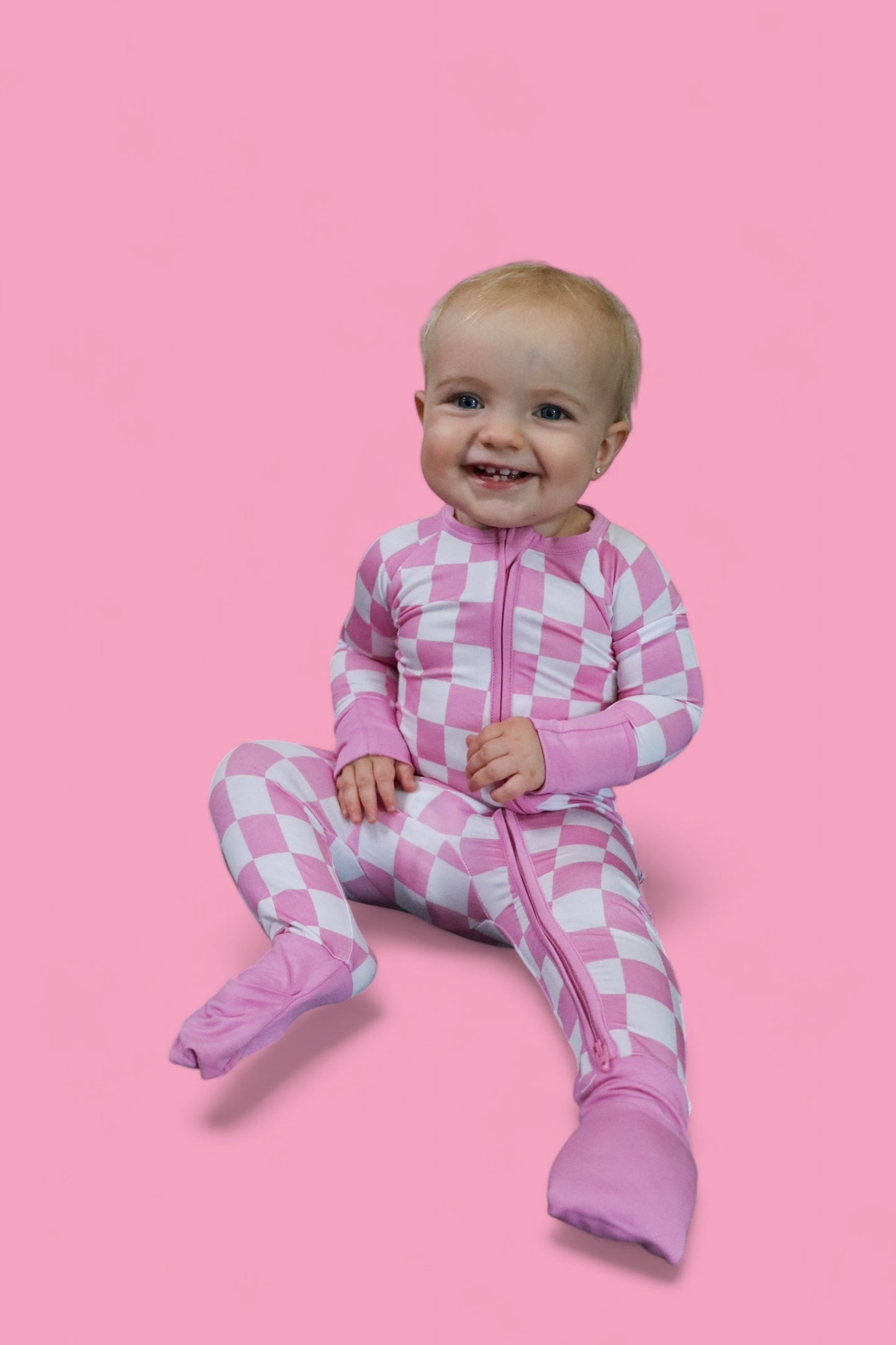 BUBBLEGUM CHECKERS DREAM ROMPER