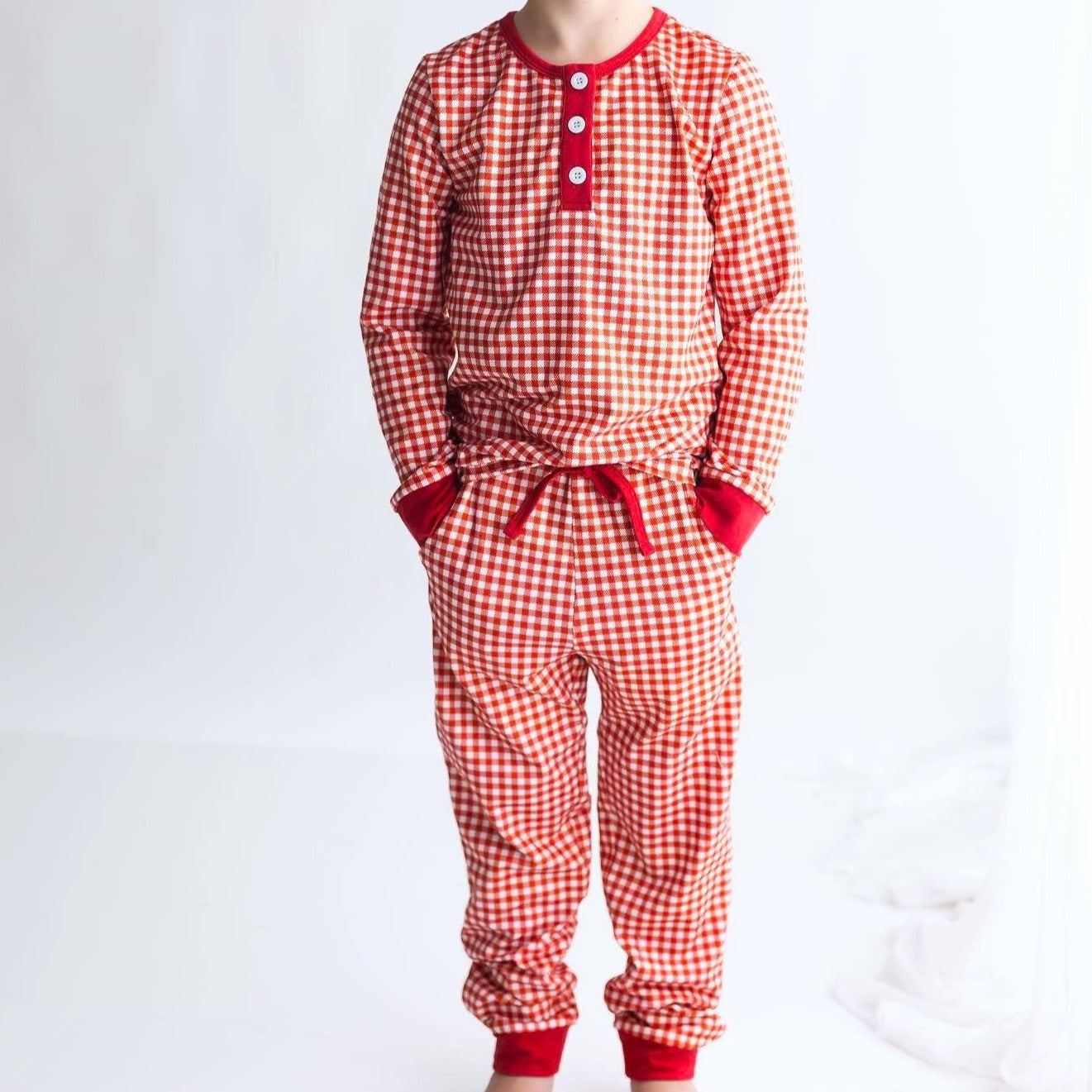 Red Gingham Kids Unisex (sizes 2-4)