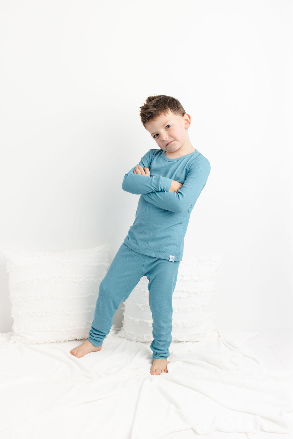 Pacific (Blue) Ribbed Long Sleeve PJ's BDLJ