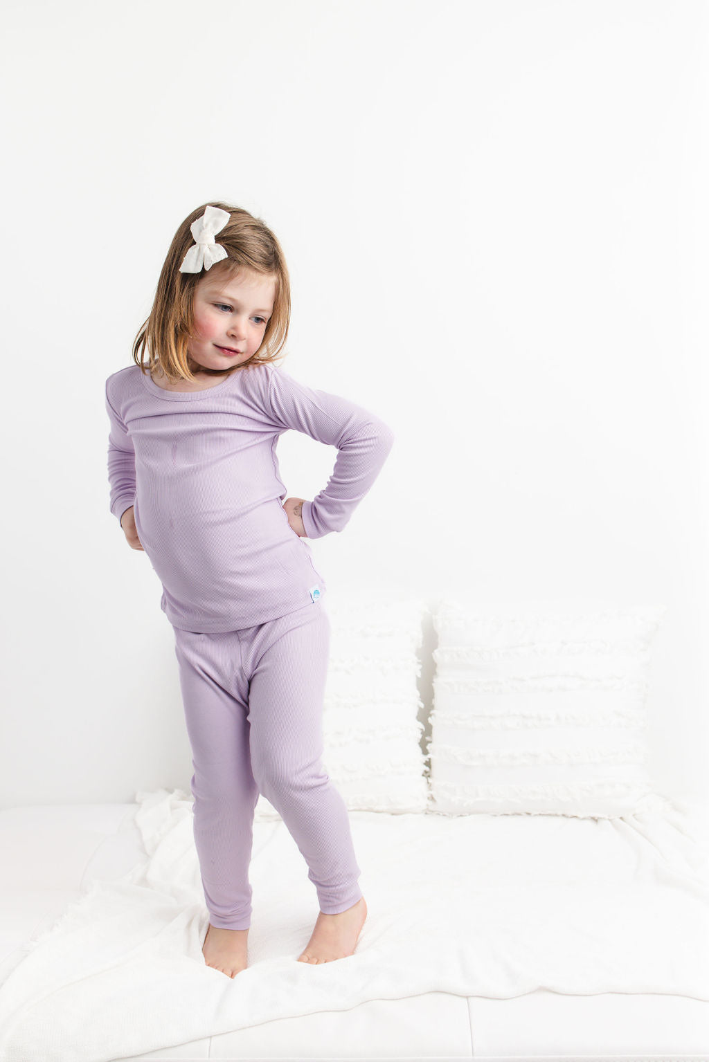 Lavender Ribbed Long Sleeve PJ's BDLJ