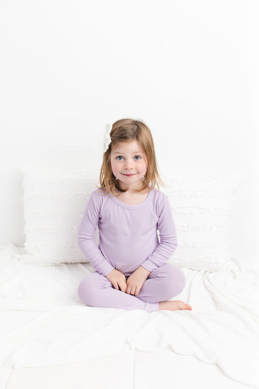 Lavender Ribbed Long Sleeve PJ's BDLJ