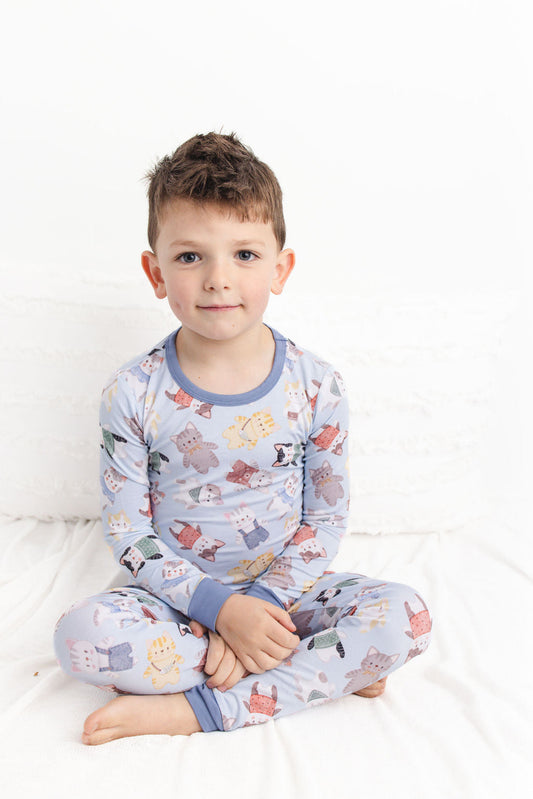 Whiskers (Blue) Long Sleeve PJ's BDLJ