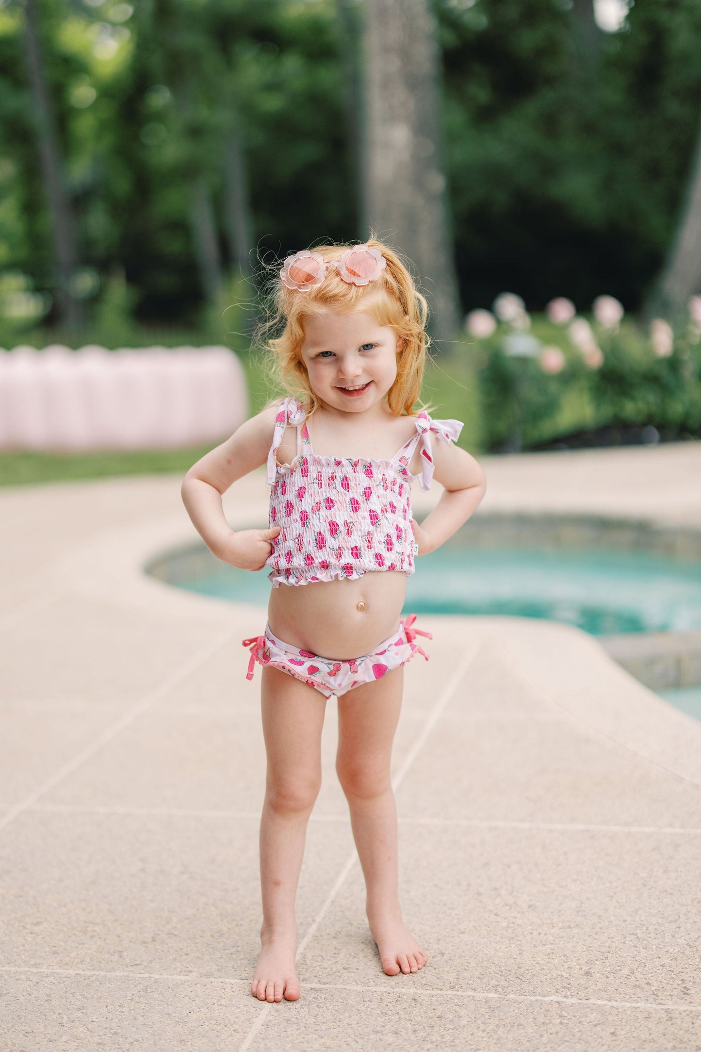 EXCLUSIVE BERRY BROOKLYN DREAM SMOCKED TANKINI TWO PIECE SWIM SUIT