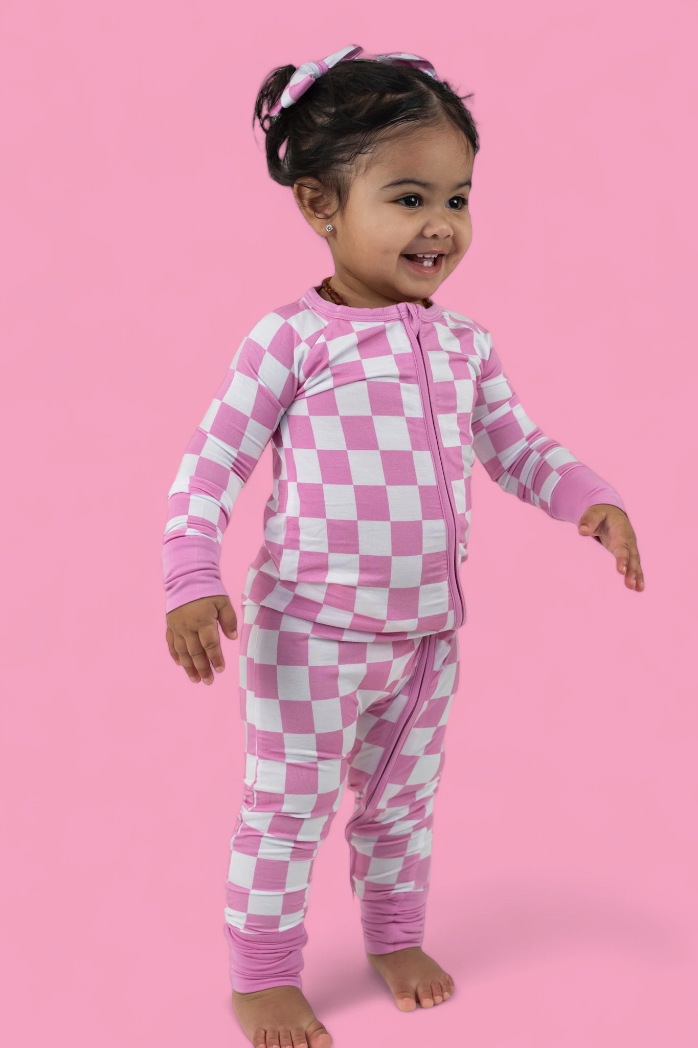 BUBBLEGUM CHECKERS DREAM ROMPER