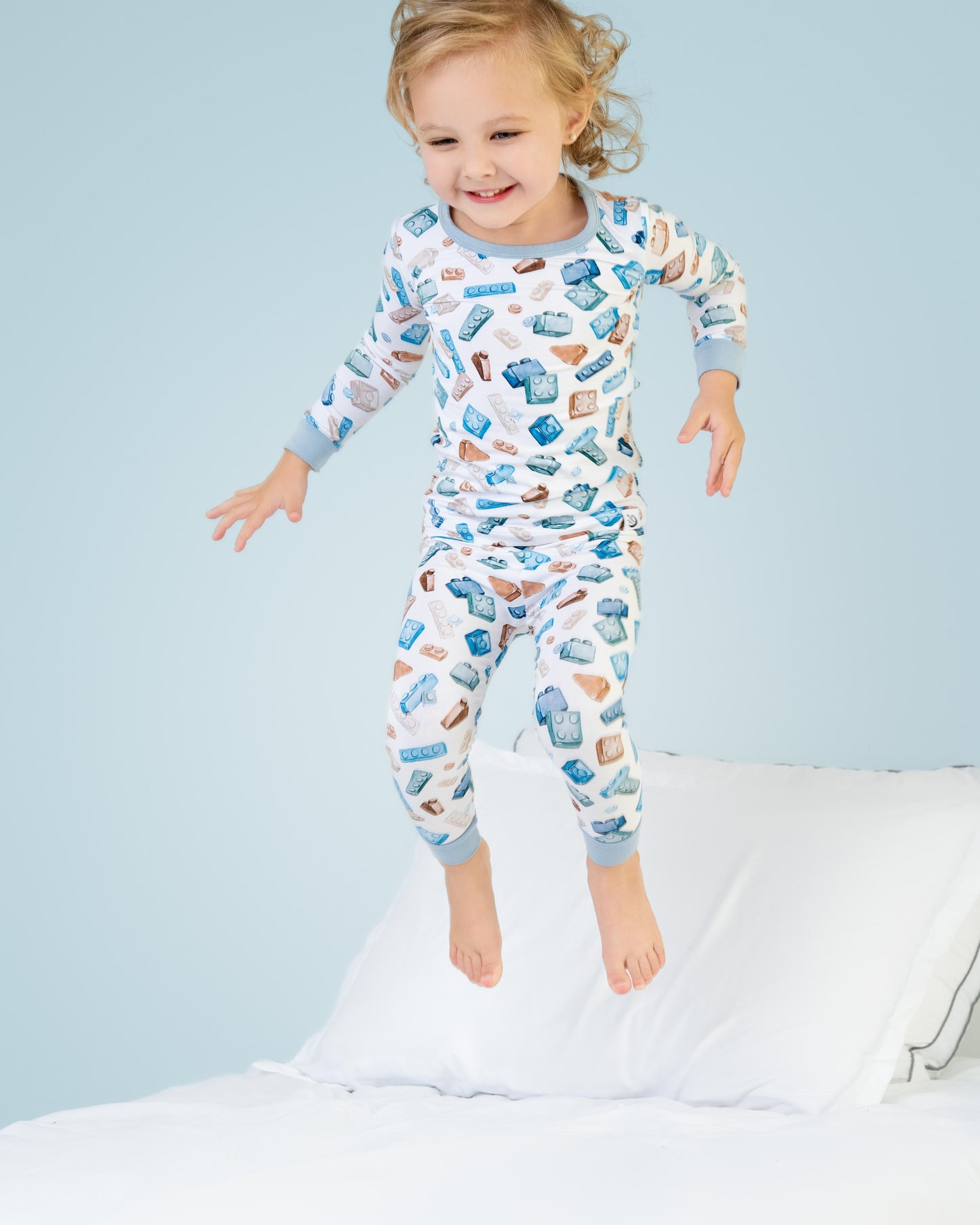 Block Party (Blue) Long Sleeve PJ's BDLJ