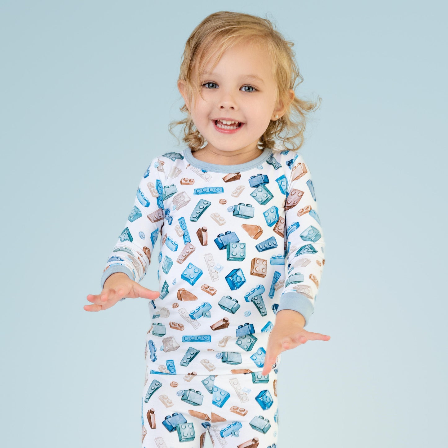 Block Party (Blue) Long Sleeve PJ's BDLJ