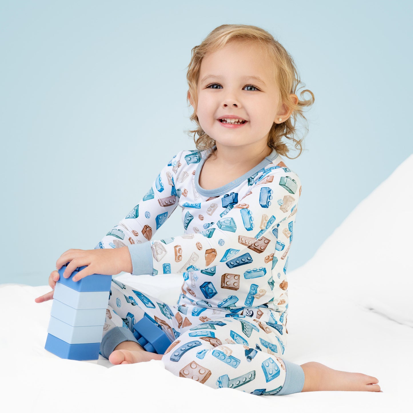 Block Party (Blue) Long Sleeve PJ's BDLJ