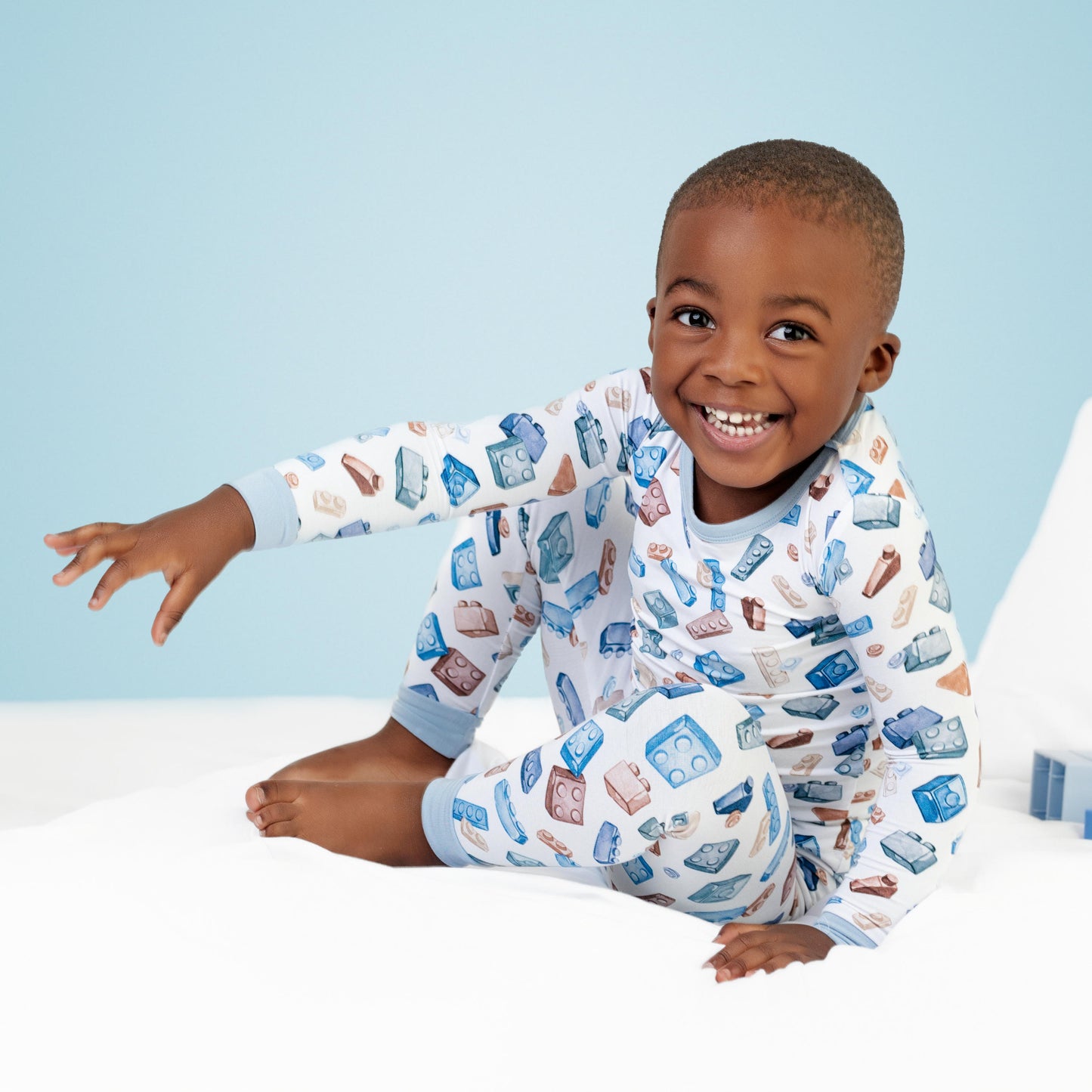 Block Party (Blue) Long Sleeve PJ's BDLJ