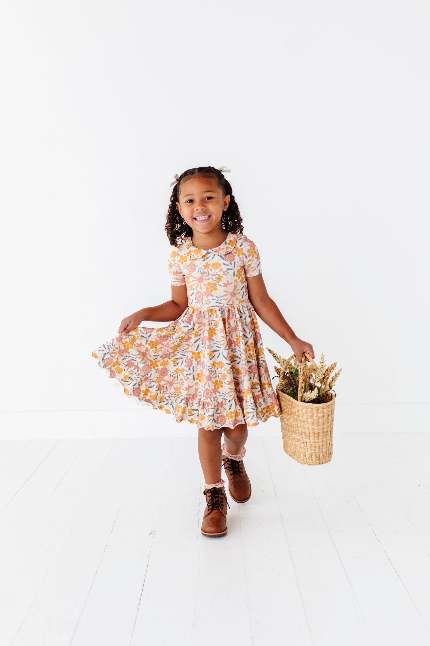 RETRO FLORAL | Collared Twirl Dress