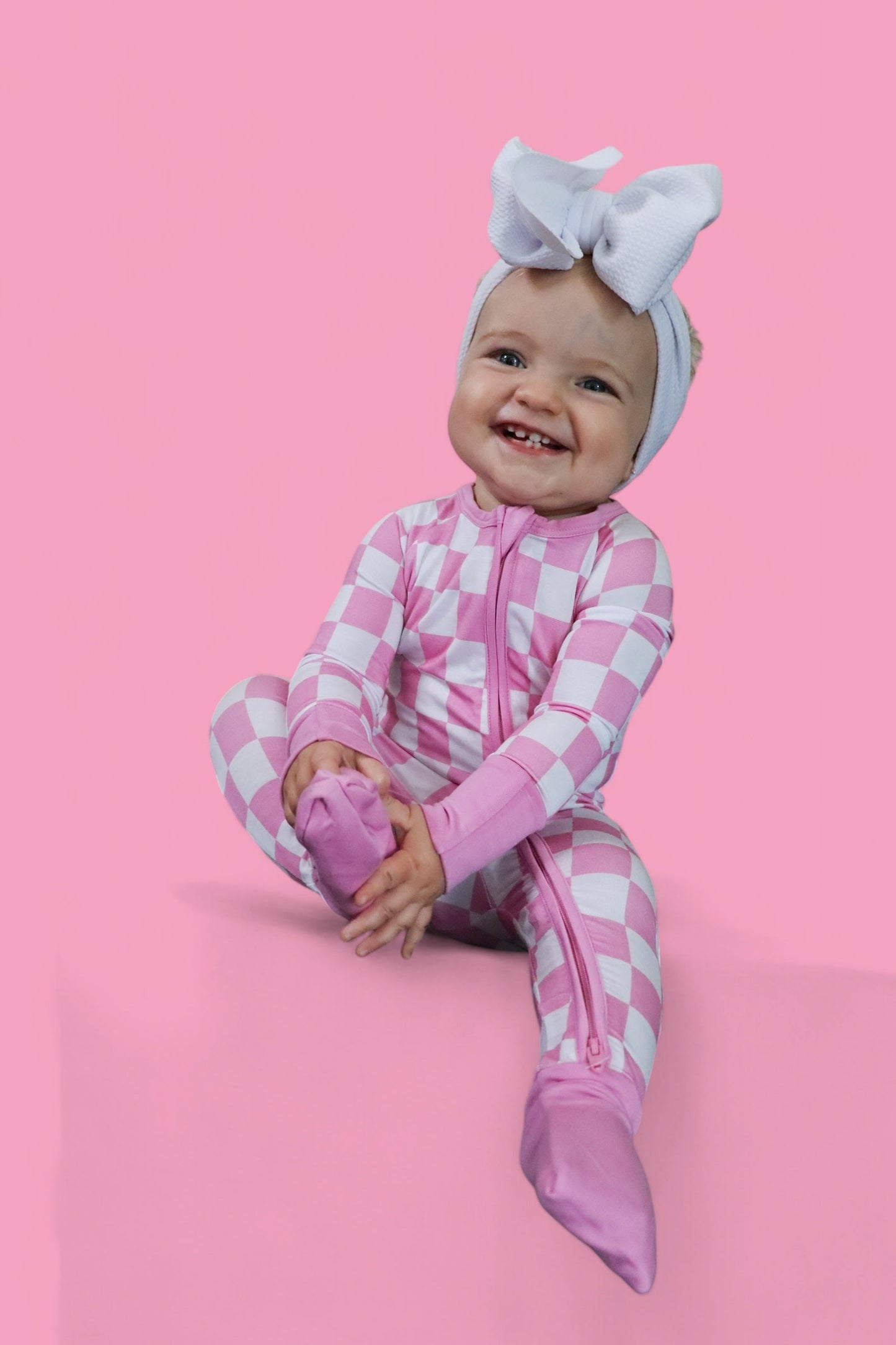 BUBBLEGUM CHECKERS DREAM ROMPER