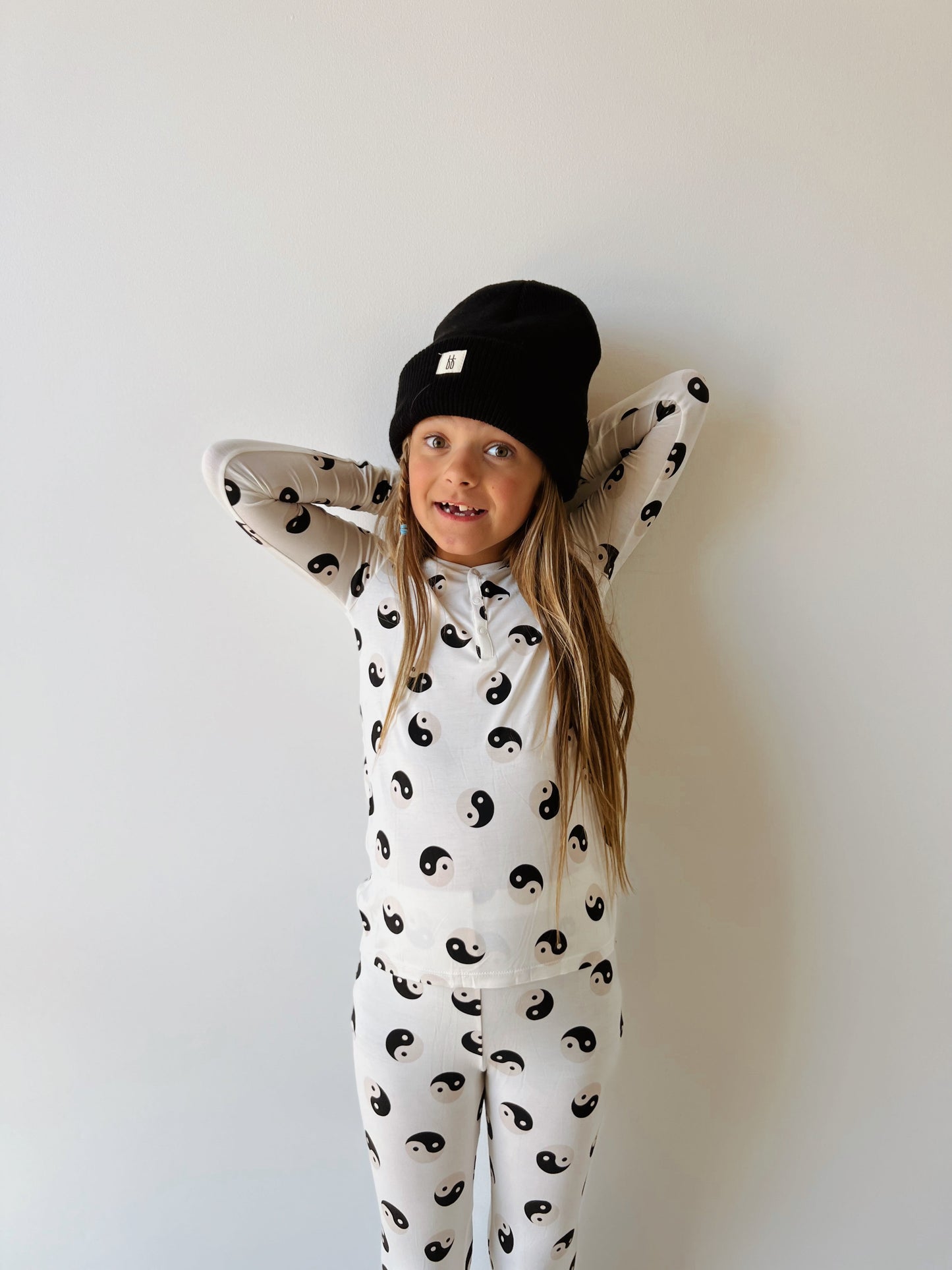 Bamboo Two Piece Pajamas | Black & White Yin Yang