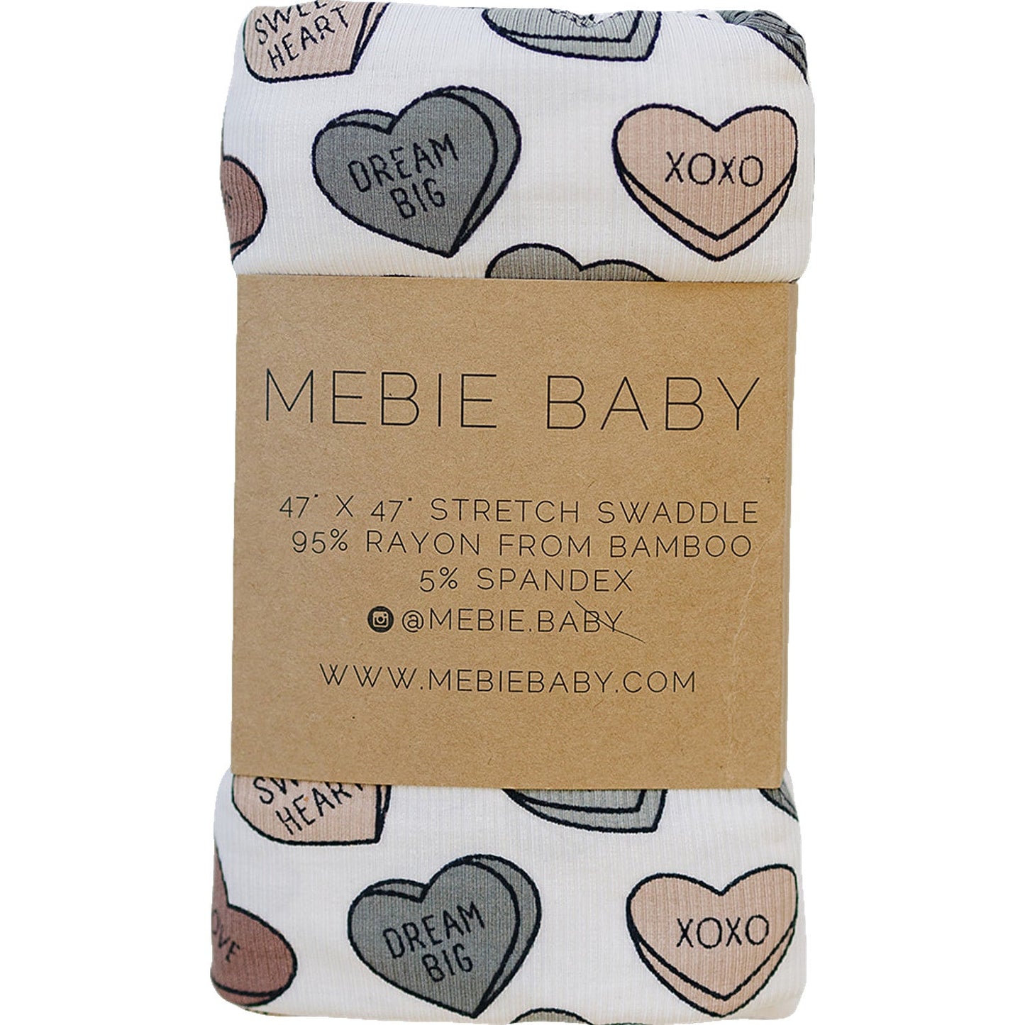 Conversation Hearts Bamboo Stretch Swaddle