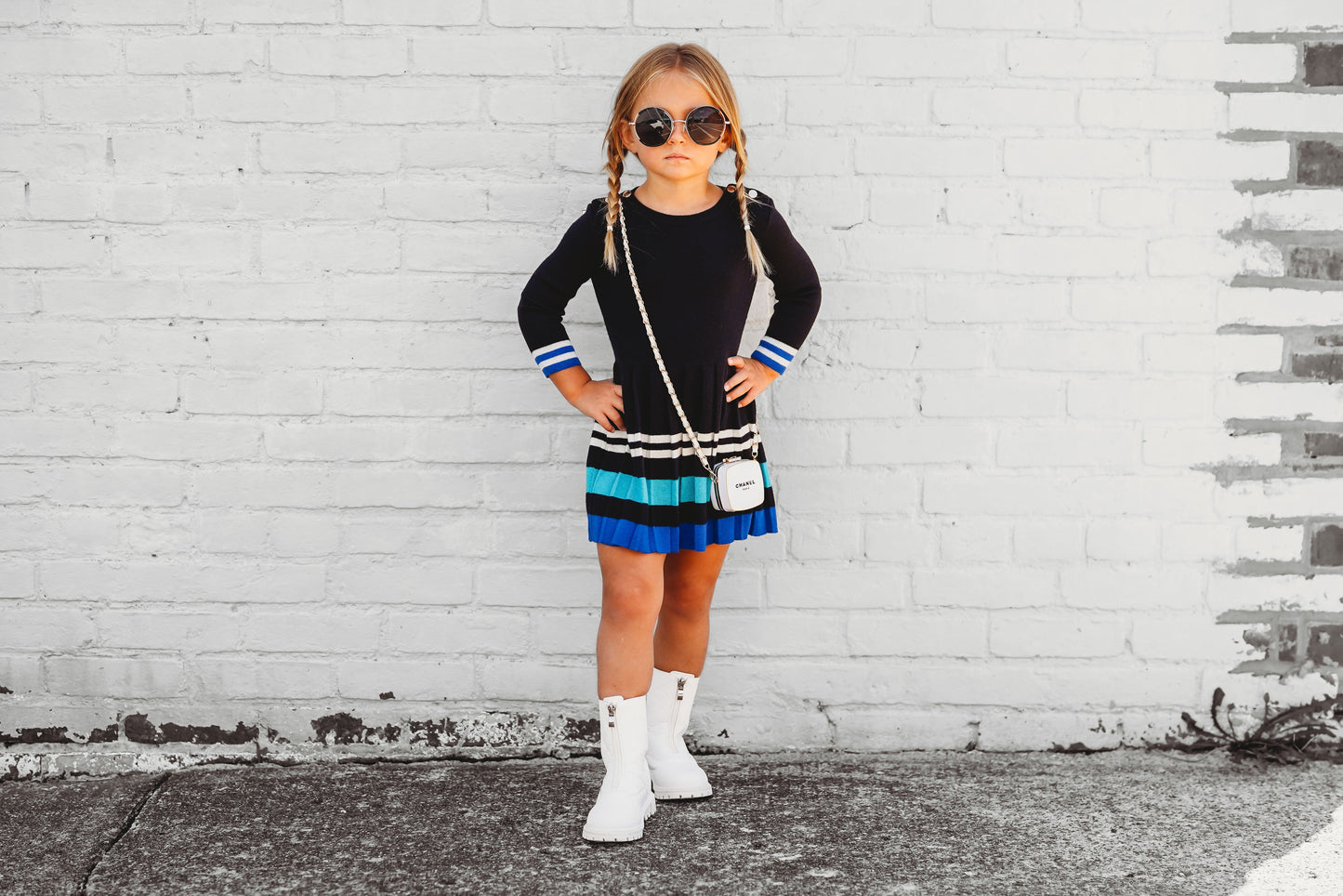 Kids Pleated Knit Dress