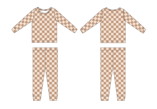 Beige Checker- Set