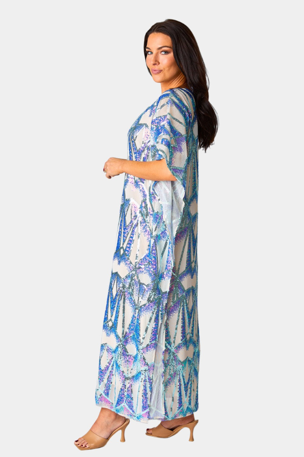 Atlas Sequin Caftan Maxi Dress - Queen of The Sea