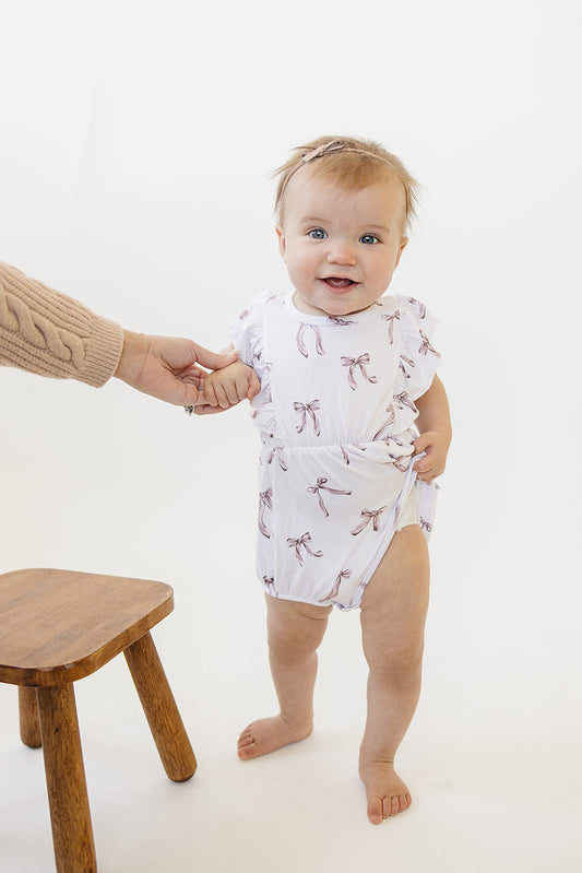 Bow | Bamboo Ruffled Bubble Romper