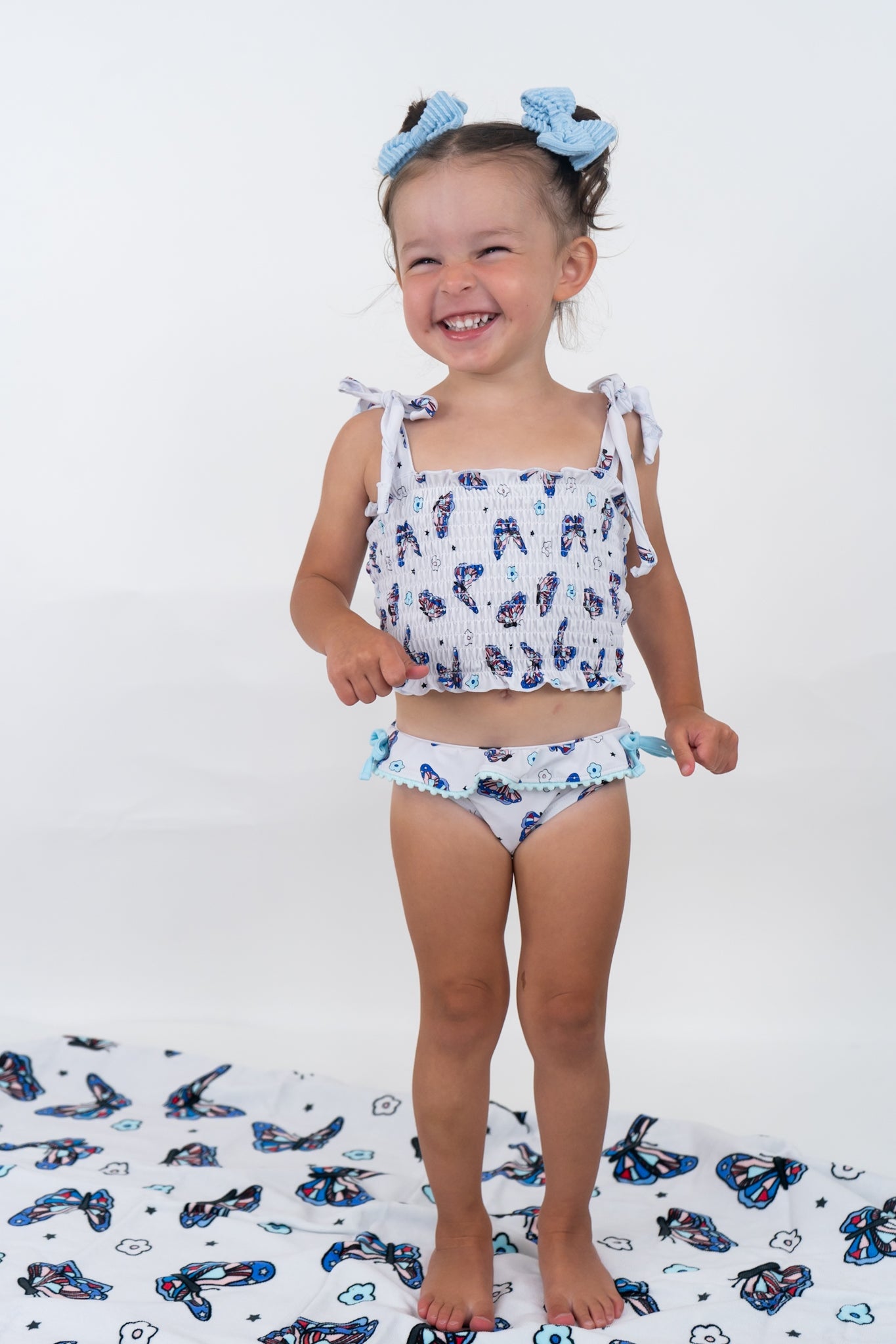 TATUM'S FREEDOM FLYERS DREAM SMOCKED TANKINI TWO PIECE SWIM SUIT