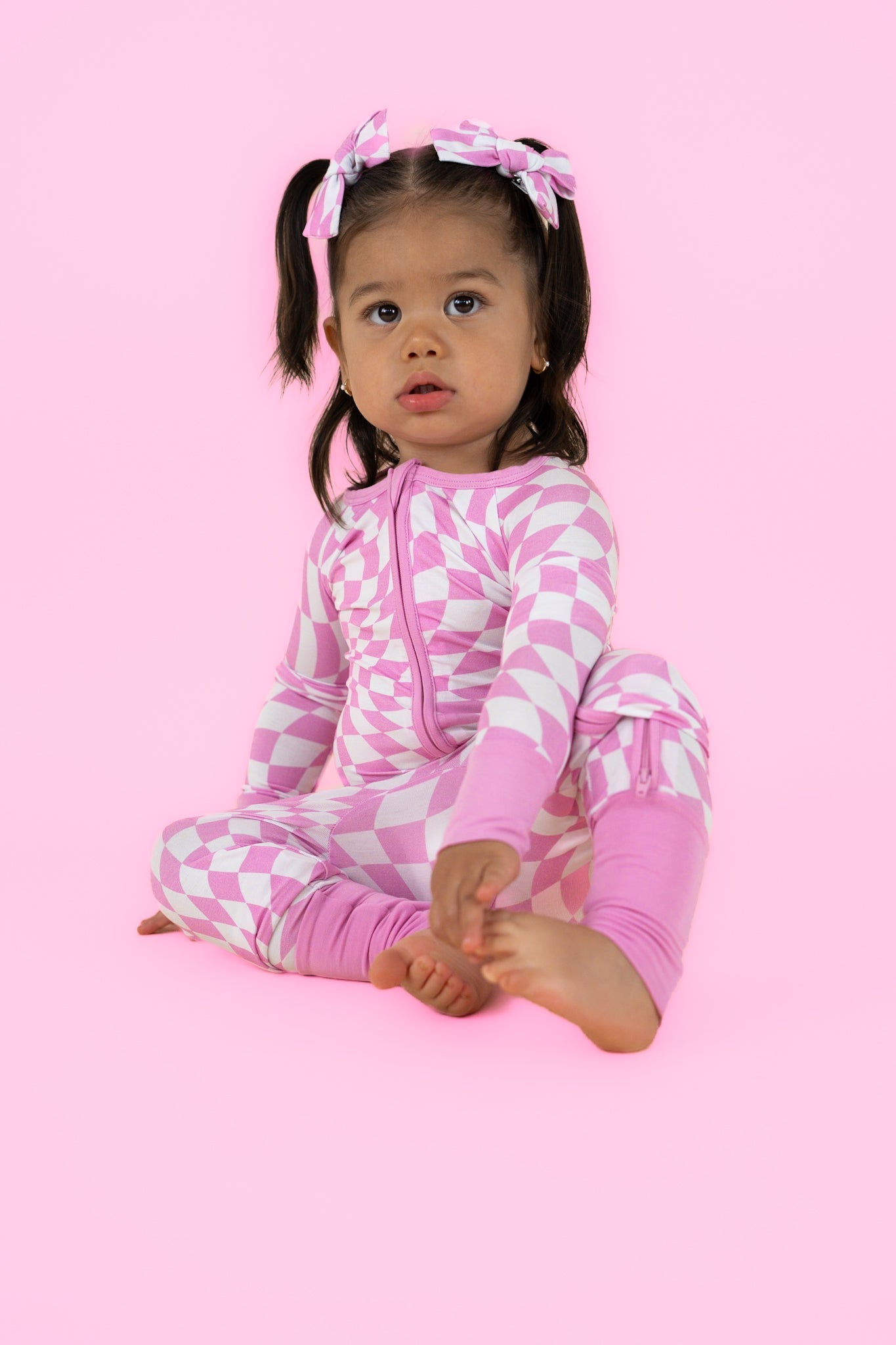 BUBBLEGUM WAVY CHECKERS DREAM ROMPER