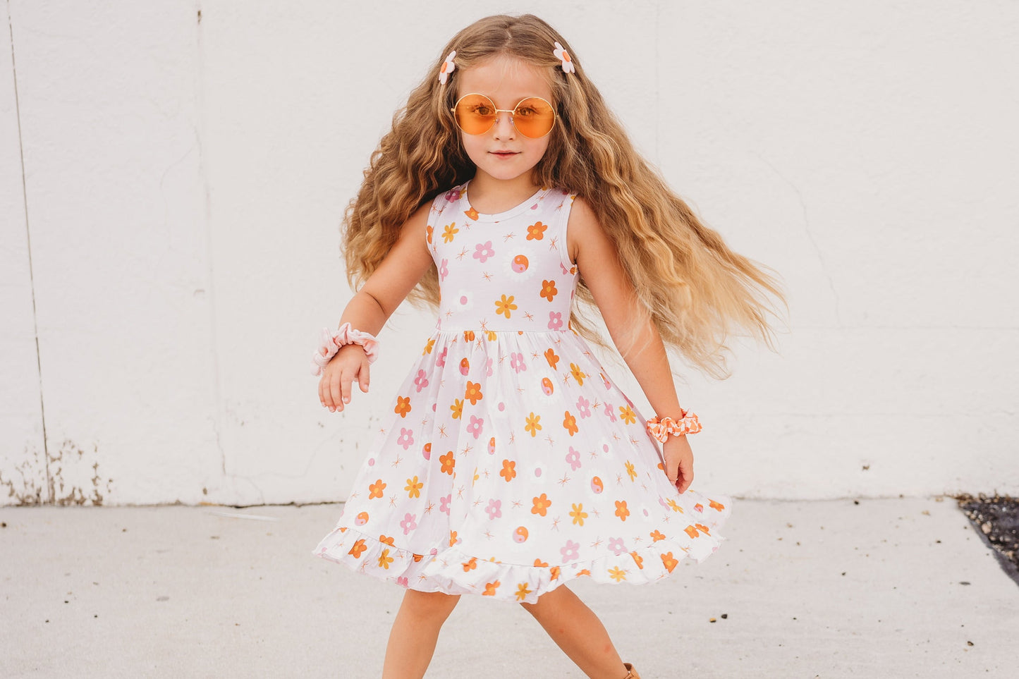 YIN YANG DAISIES DREAM RUFFLE DRESS