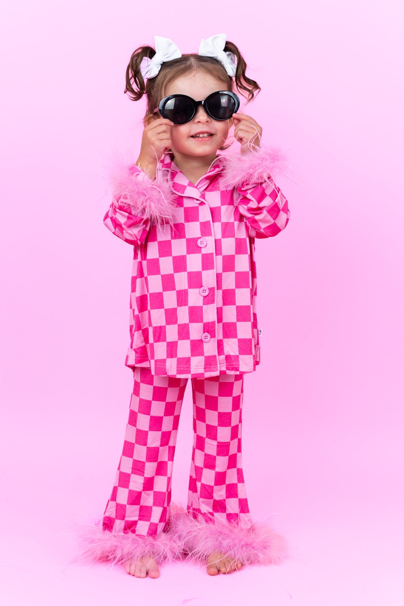 TICKLED PINK CHECKERS GIRL’S FEATHERED DREAM SET