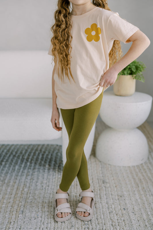 Kids Fir Green Leggings