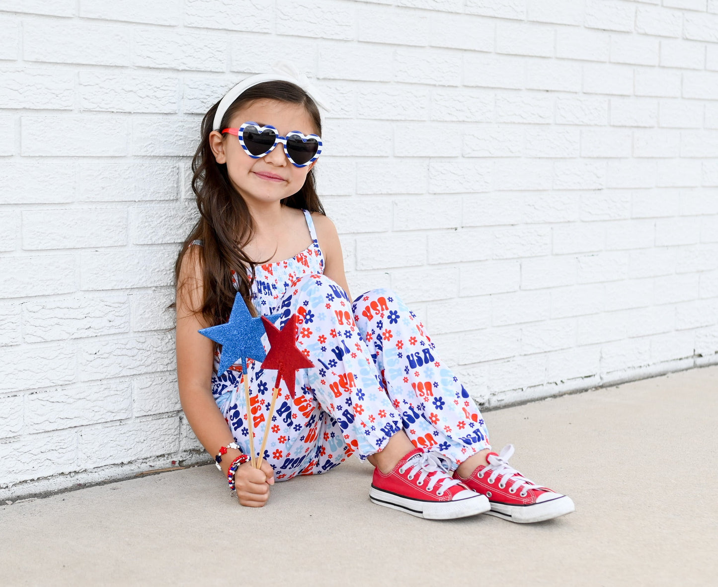 GROOVIN' USA DREAM SMOCKED JUMPSUIT