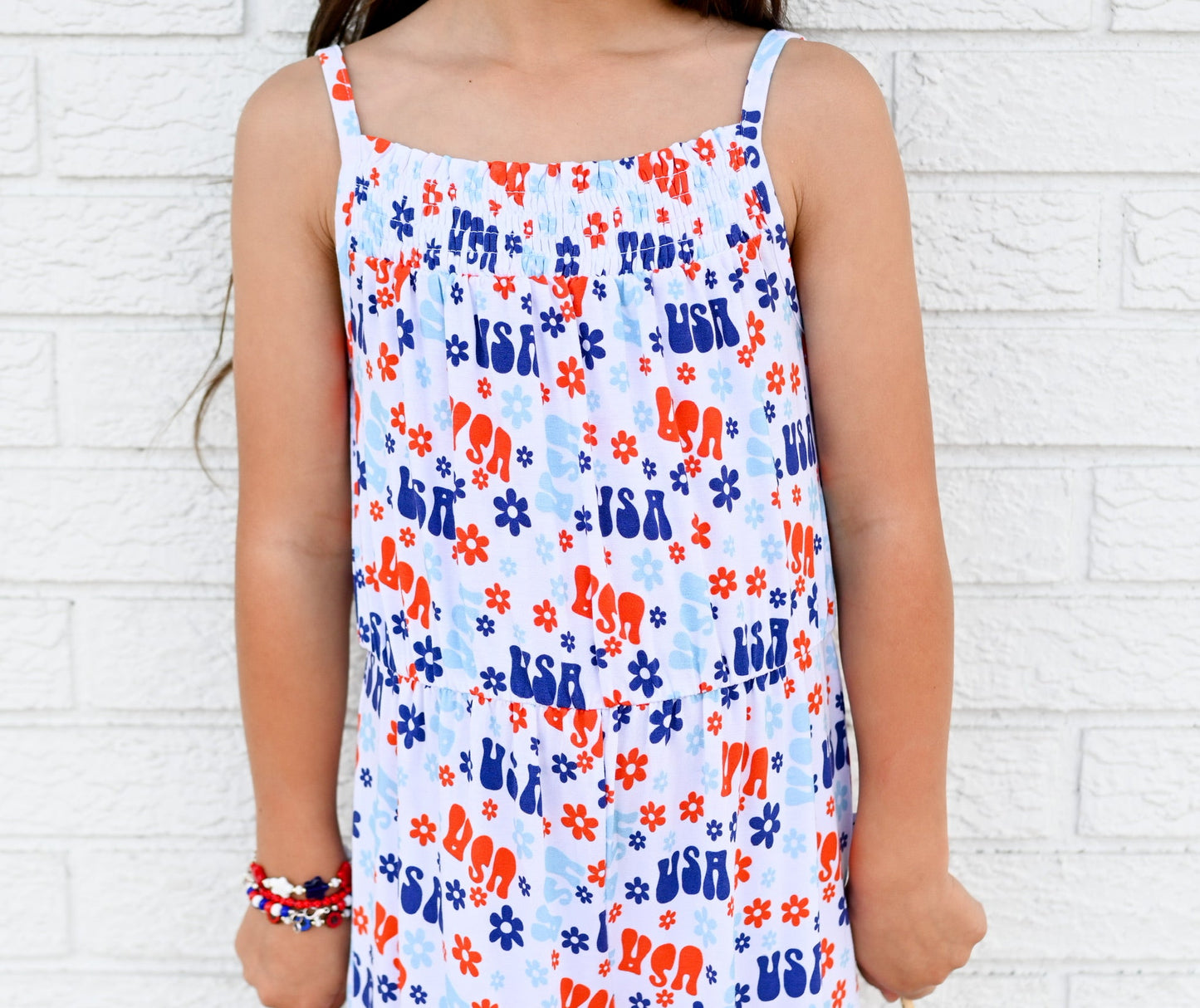 GROOVIN' USA DREAM SMOCKED JUMPSUIT