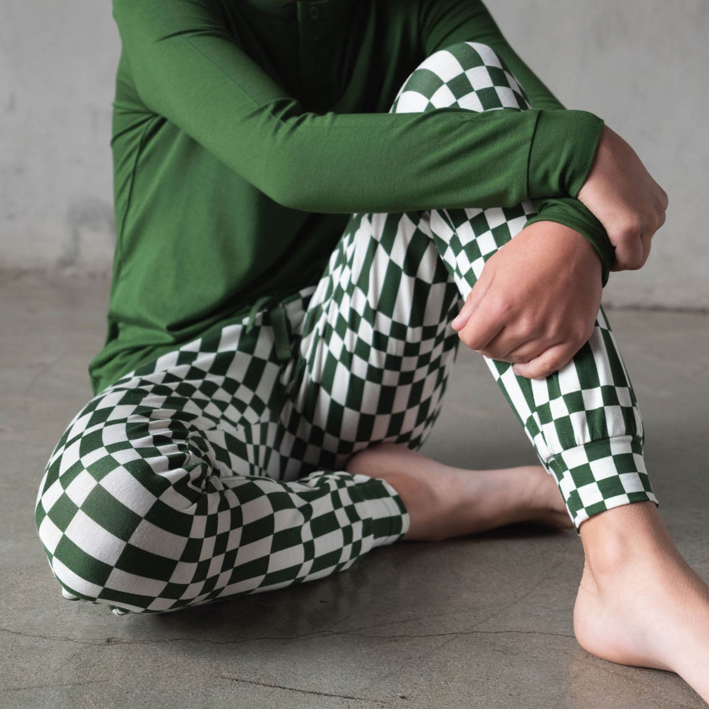 Everyday Check | Boys Jogger Pants (Green Check)