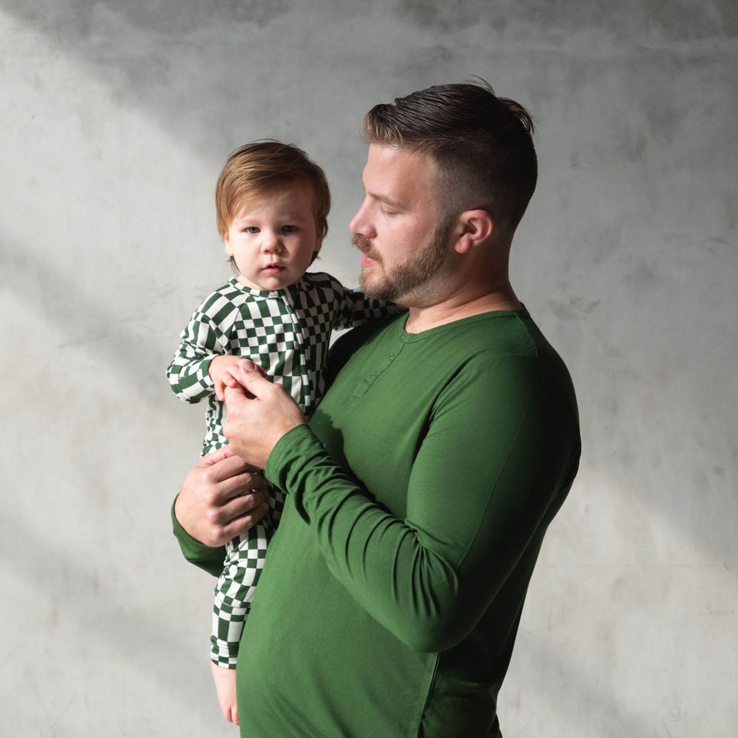 Everyday Check | Bamboo Zip Romper (Green Check)