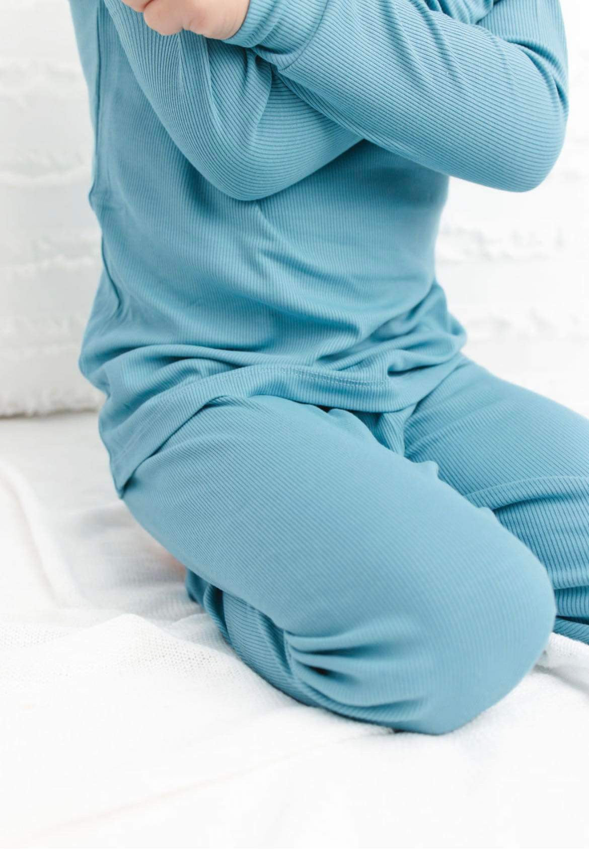 Pacific (Blue) Ribbed Long Sleeve PJ's BDLJ