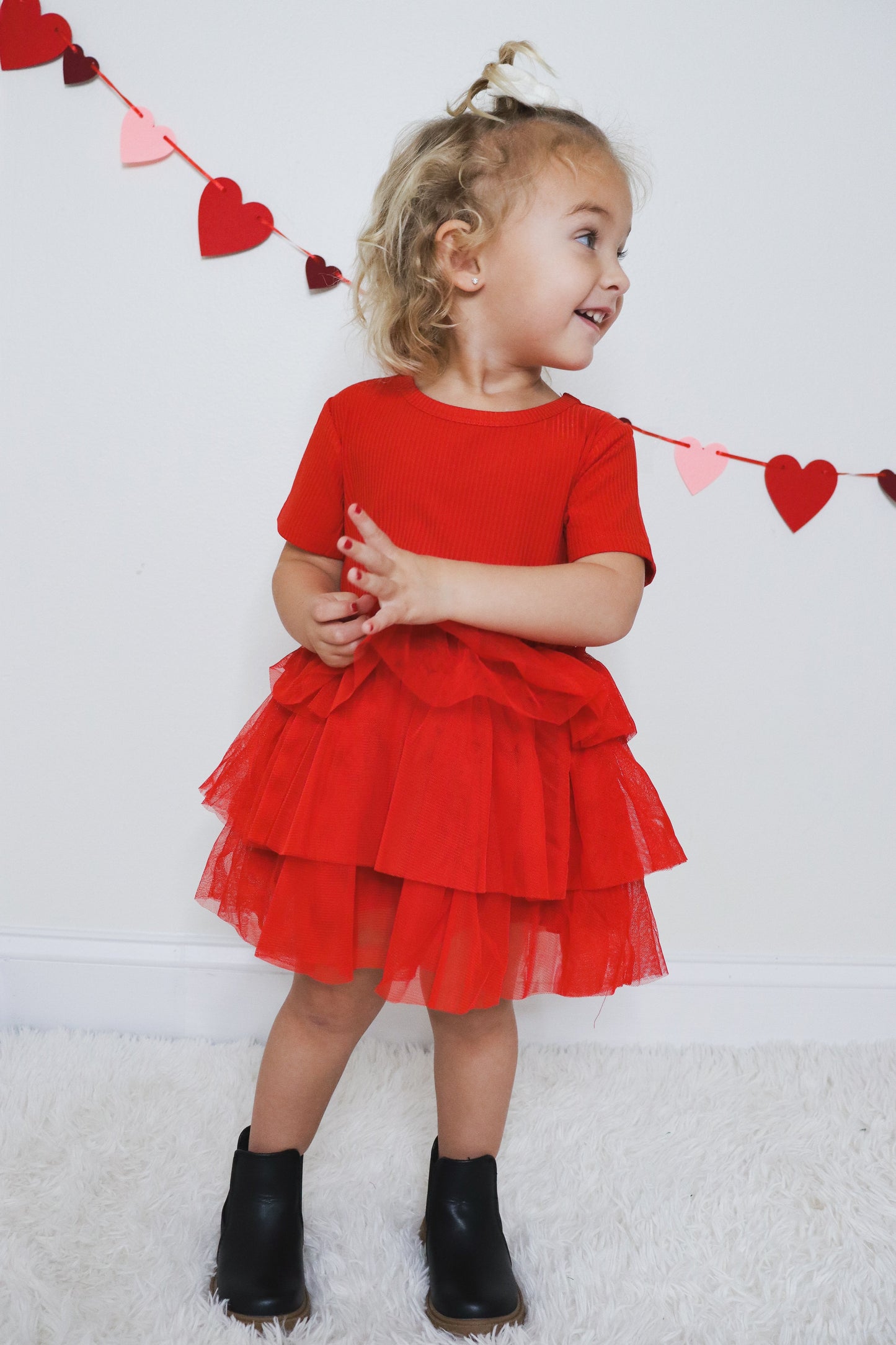 RED RIB DREAM TUTU DRESS