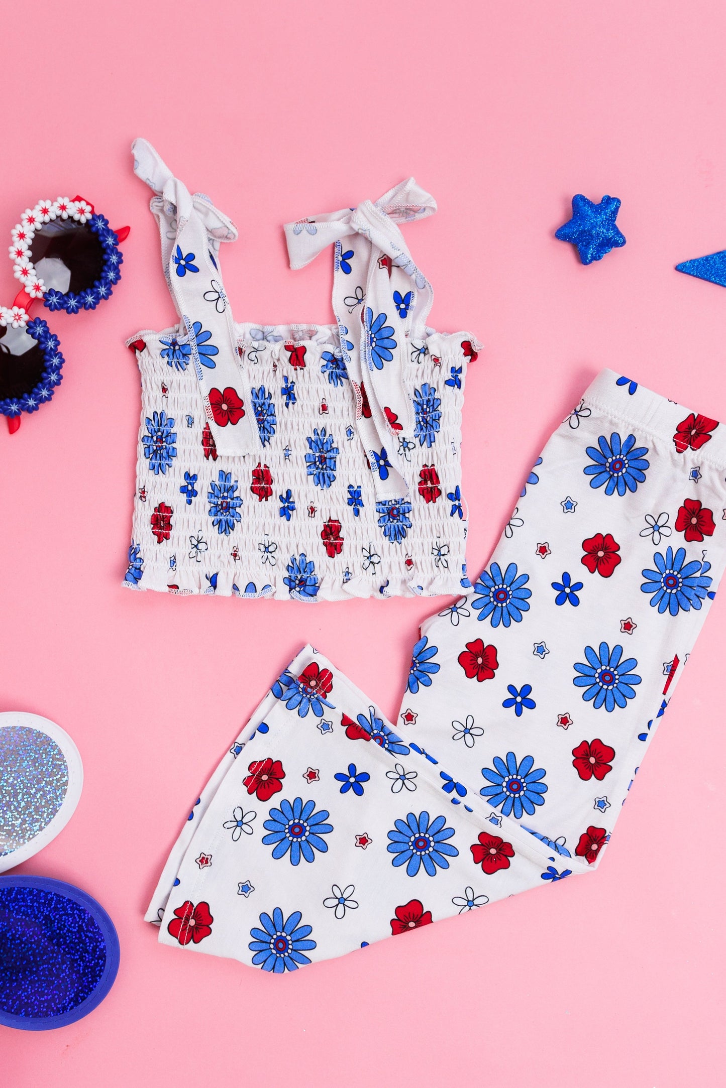 EXCLUSIVE FREEDOM BLOOMS DREAM SMOCKED FLARE SET