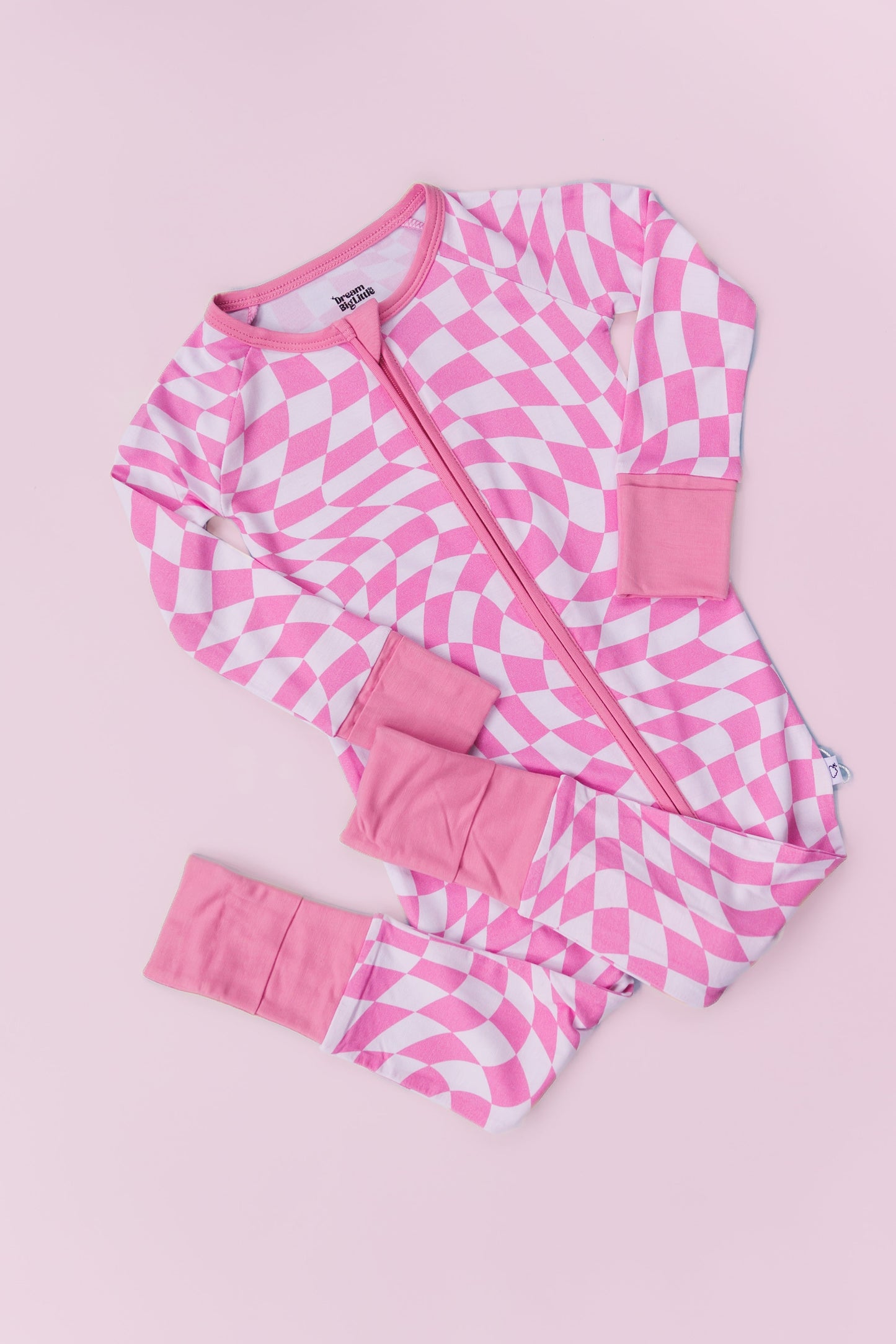 BUBBLEGUM WAVY CHECKERS DREAM ROMPER