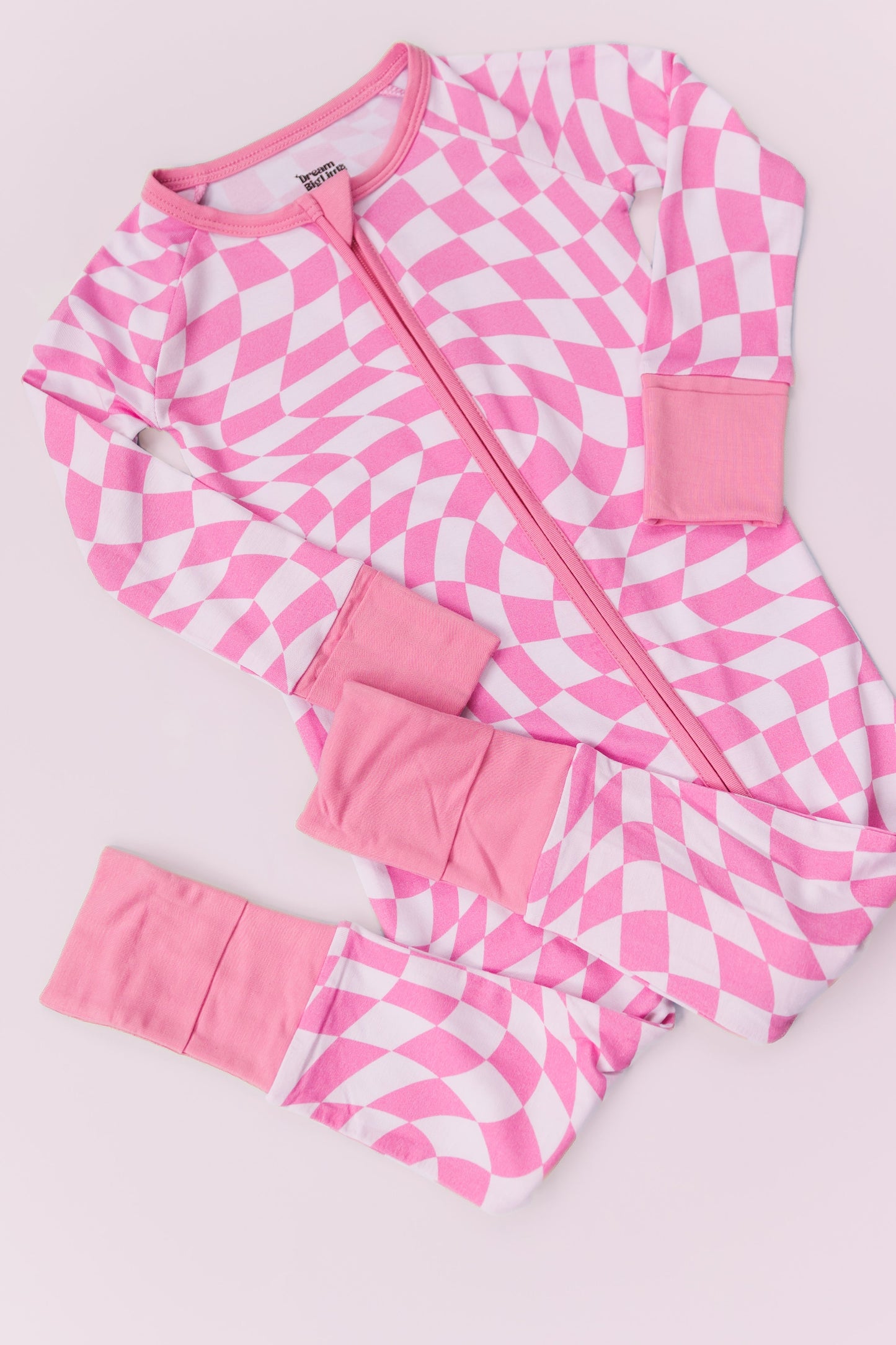 BUBBLEGUM WAVY CHECKERS DREAM ROMPER