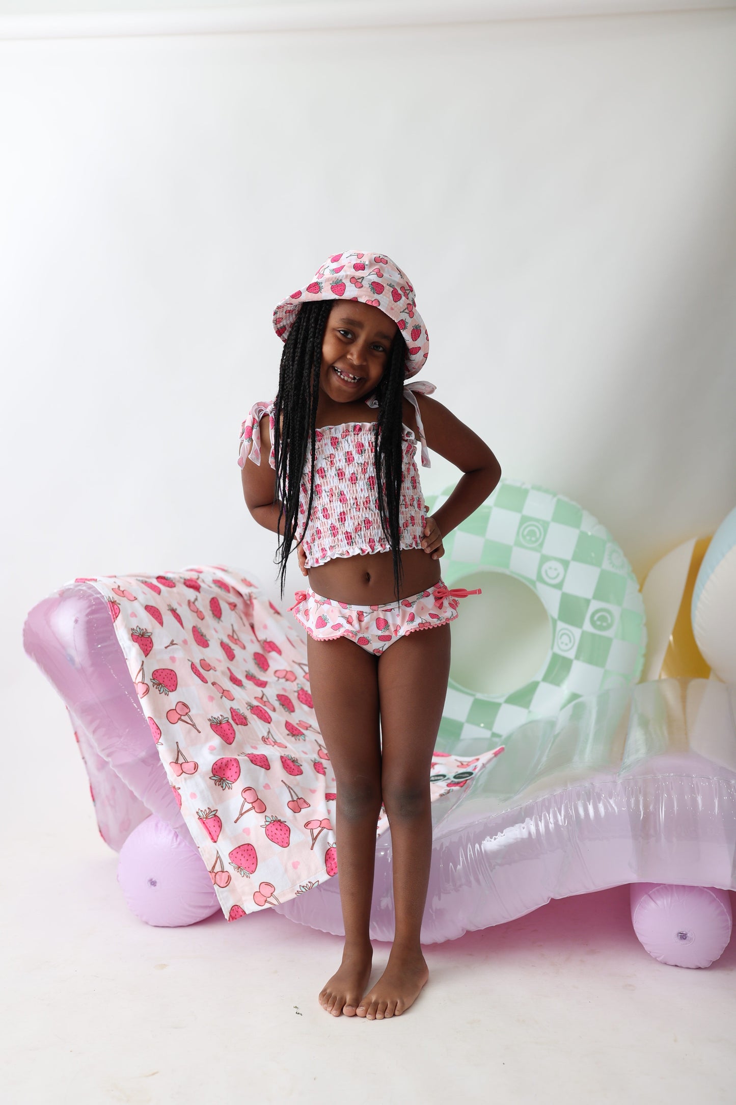 EXCLUSIVE BERRY BROOKLYN DREAM SMOCKED TANKINI TWO PIECE SWIM SUIT