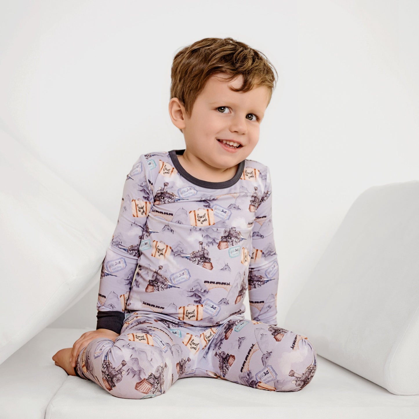 Steam Dreams (Train) Long Sleeve PJ's BDLJ