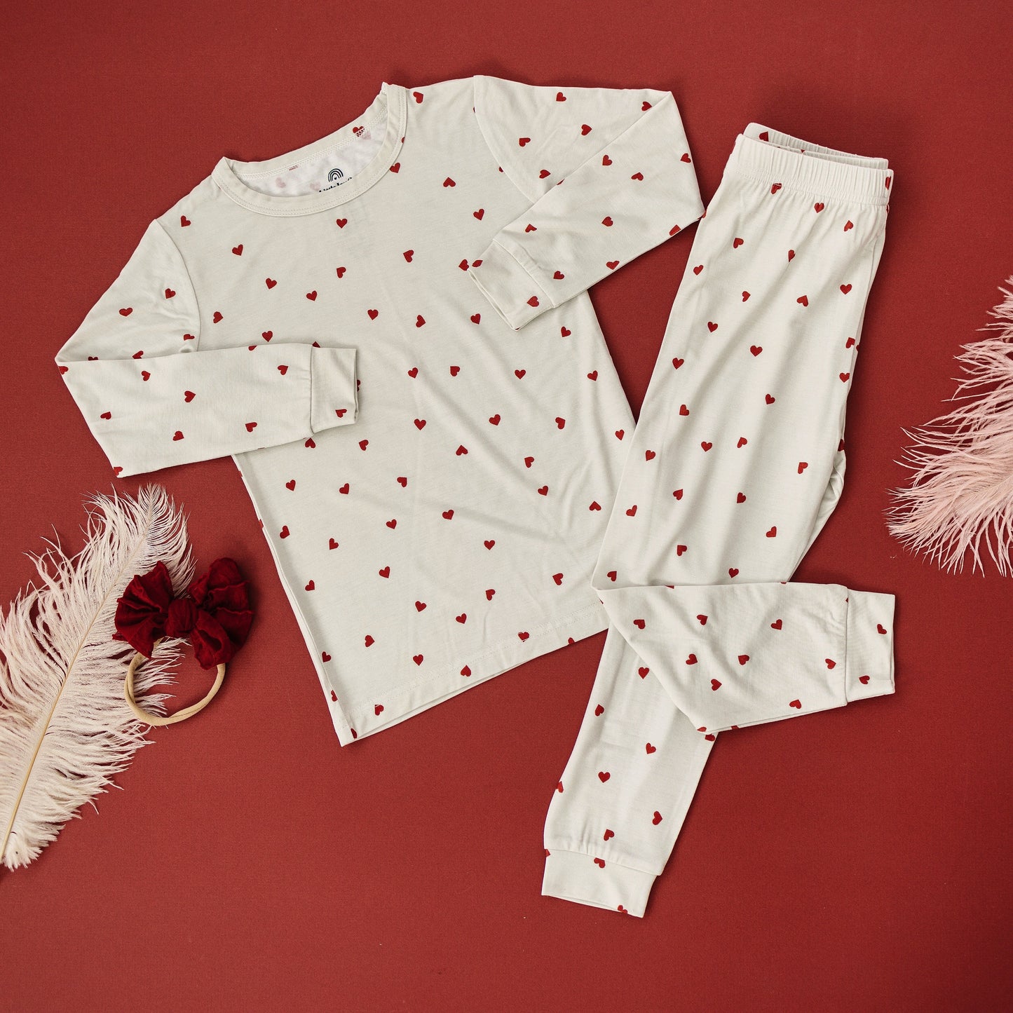 Tiny Hearts 2pc Bamboo Pajama Set