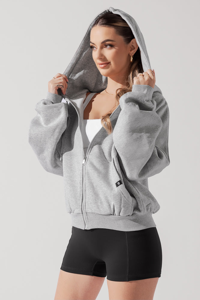 Zip Cloud Hoodie - Heather Grey